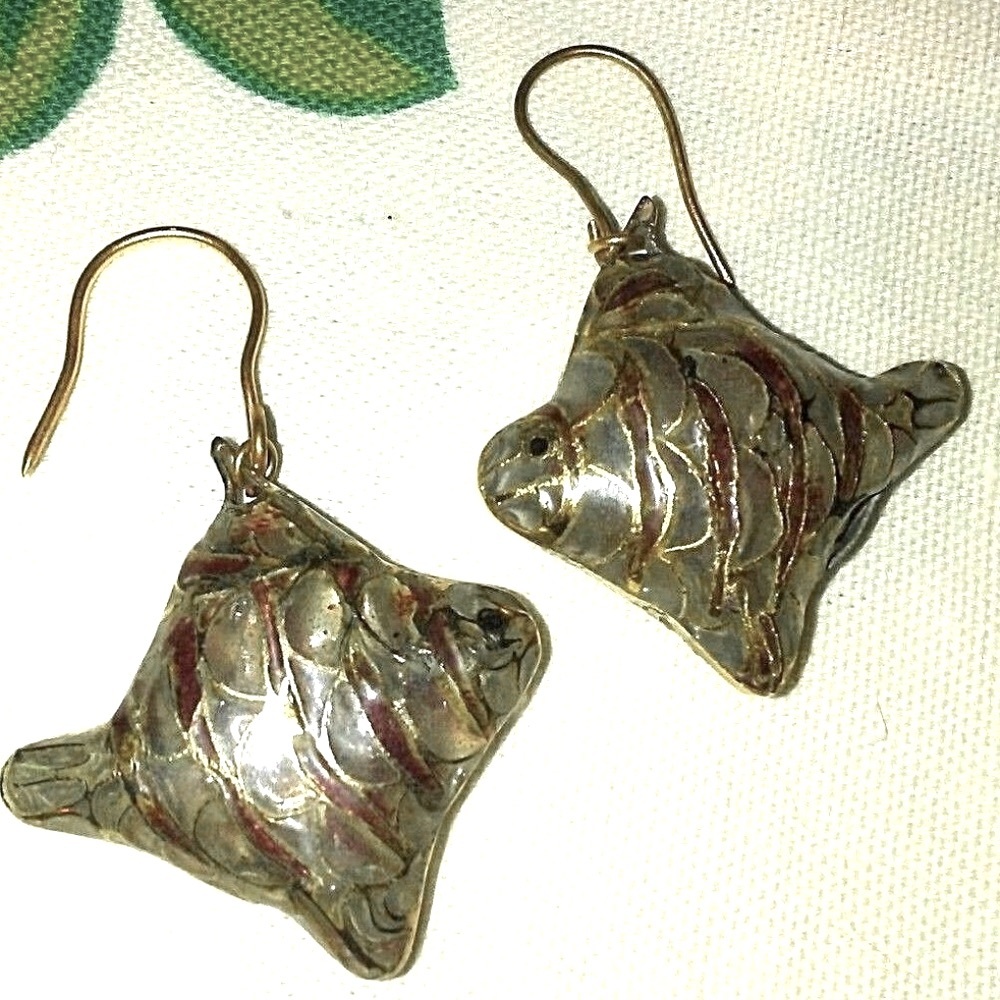 Fish Earrings Mosaic Design Hook